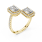 Dual Square Diamond Clip Ring - SB-9-3
