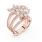 3 Layer Flowers Diamond Ring - SB-9-6