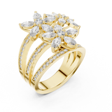 3 Layer Flowers Diamond Ring - SB-9-6