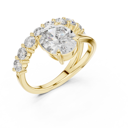 Flower Design Diamond Ring - SB-9-10