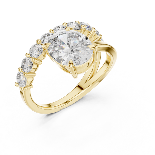 Flower Design Diamond Ring - SB-9-10
