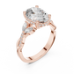 Large Oval Leaf Handle Diamond Ring - SB-9-12