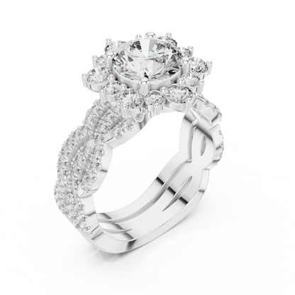 Flower Shape Diamond Ring - SB-9-13