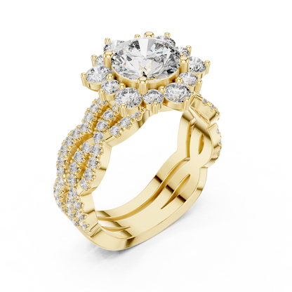 Flower Shape Diamond Ring - SB-9-13