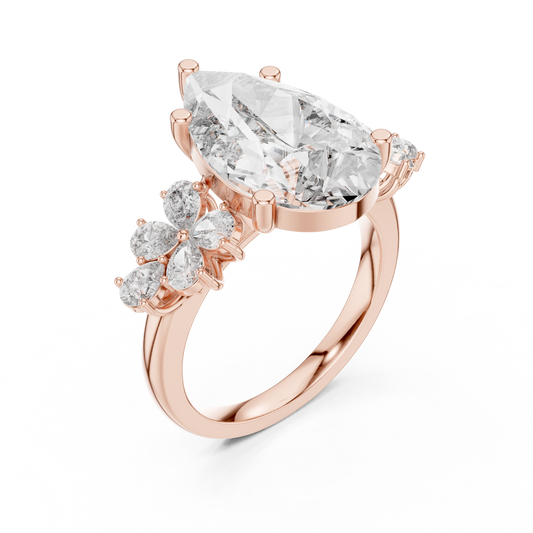 Large Leaf Marquise Diamond Ring - SB-9-19