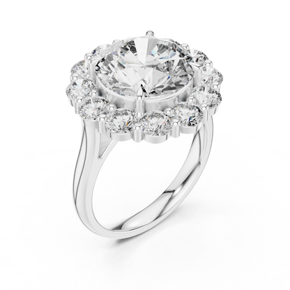 Large Round Diamond Flower Border Ring - SB-9-20