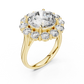 Large Round Diamond Flower Border Ring - SB-9-20