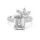 Large Square with Crown Diamond Ring - SB-9-24