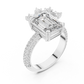 Large Square with Crown Diamond Ring - SB-9-24
