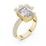 Large Square with Crown Diamond Ring - SB-9-24