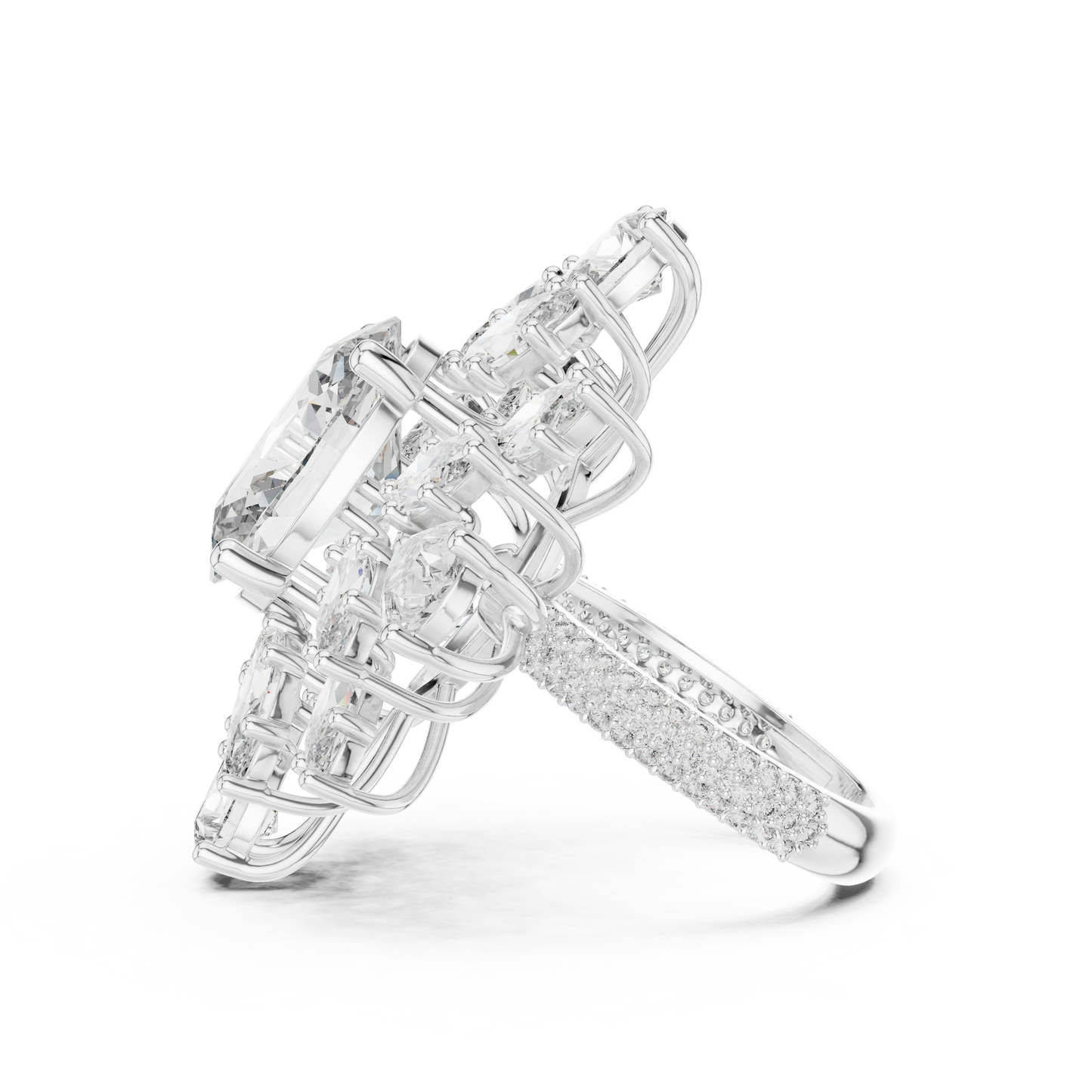Royal Multi Leaf Shape Diamond Ring - SB-9-25