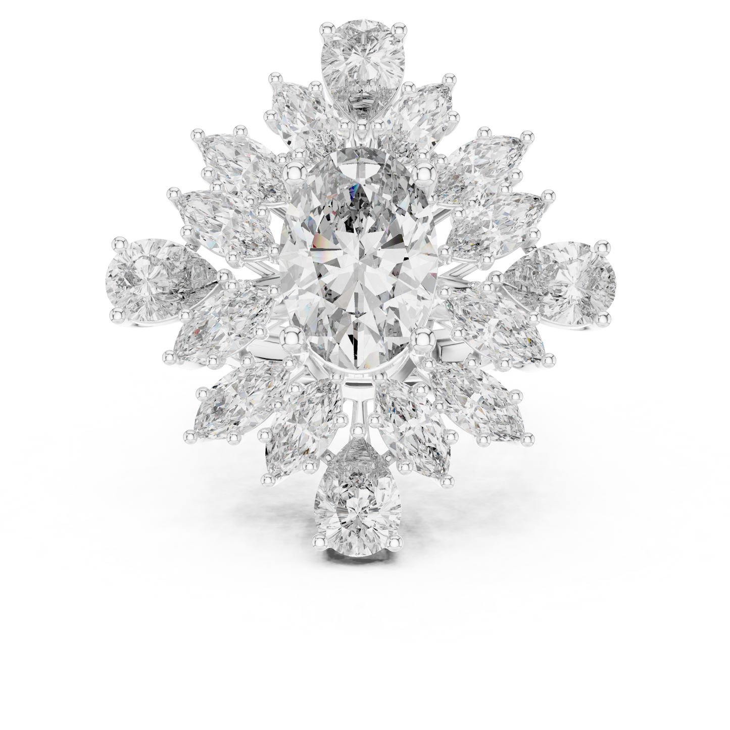 Royal Multi Leaf Shape Diamond Ring - SB-9-25