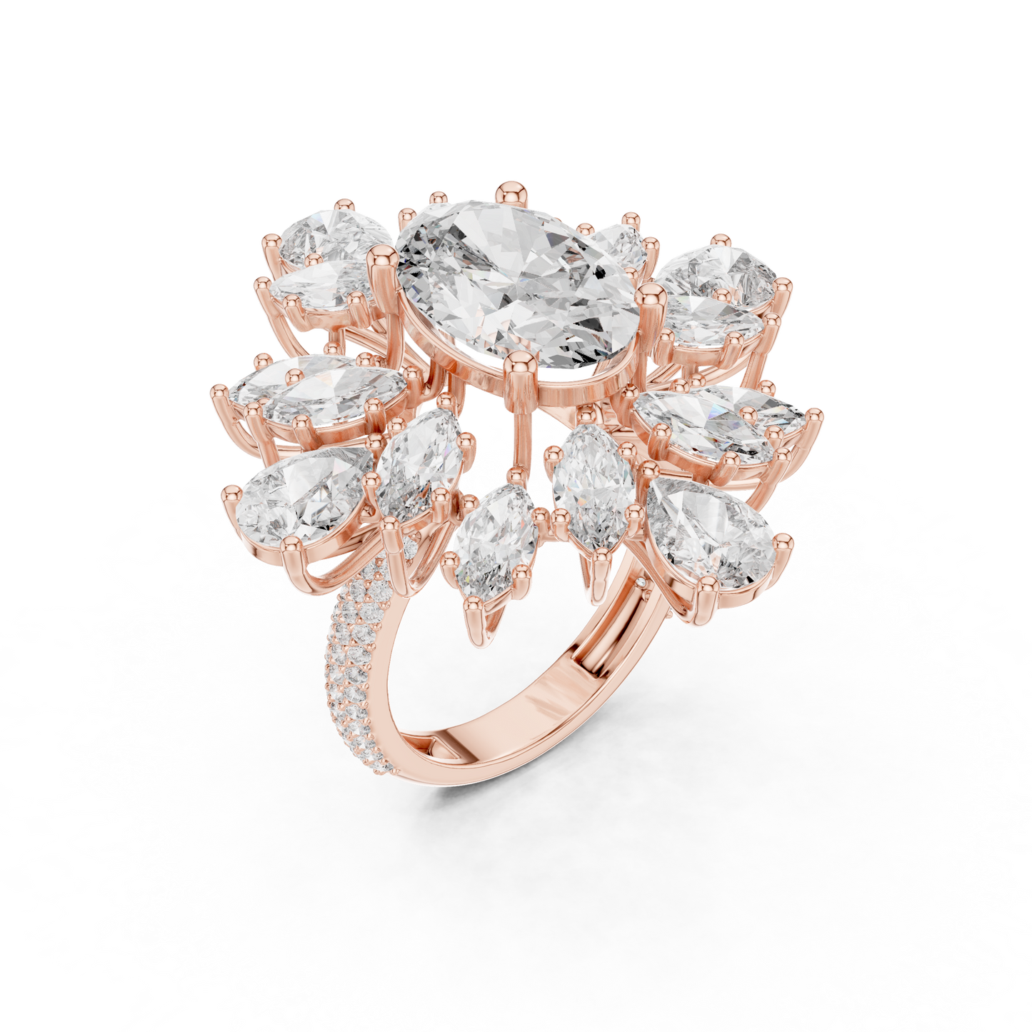 Royal Multi Leaf Shape Diamond Ring - SB-9-25