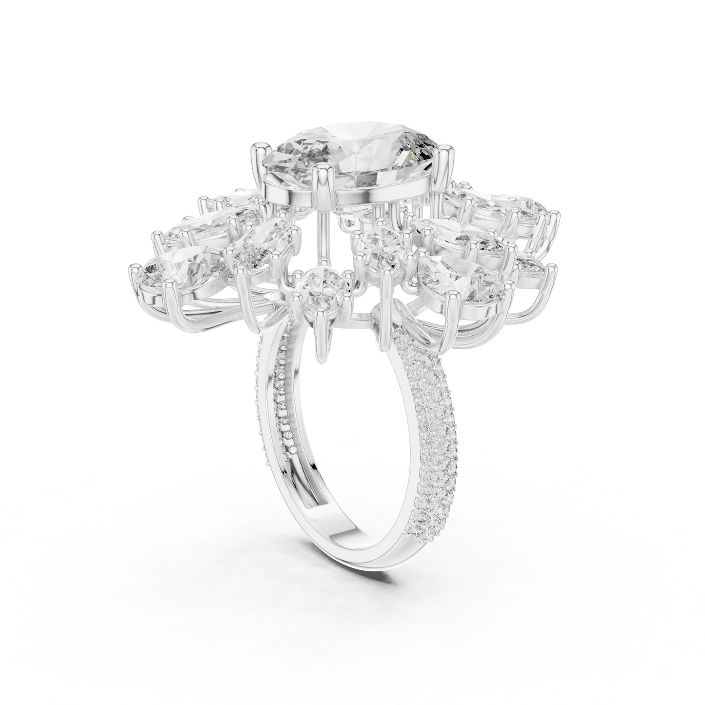 Royal Multi Leaf Shape Diamond Ring - SB-9-25