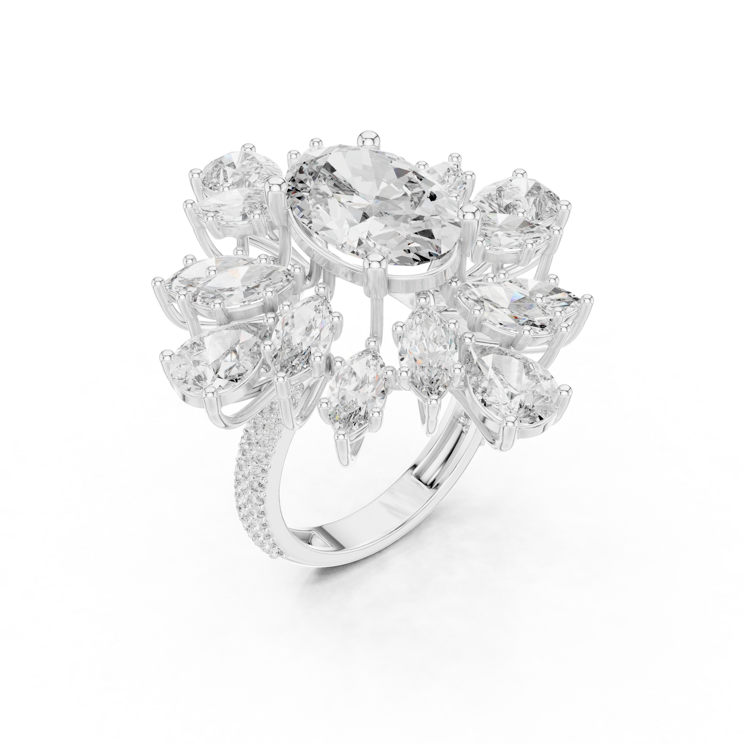 Royal Multi Leaf Shape Diamond Ring - SB-9-25
