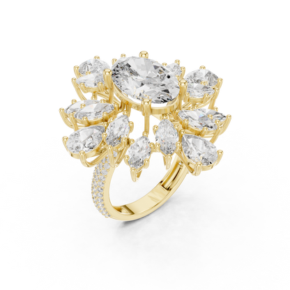 Royal Multi Leaf Shape Diamond Ring - SB-9-25