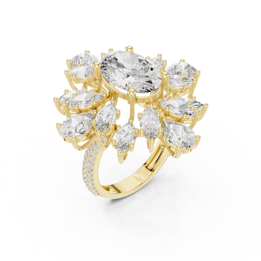 Royal Multi Leaf Shape Diamond Ring - SB-9-25