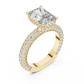 Square Diamond Three Side Covered Diamonds Ring - SB-9-31