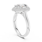 Large Oval Diamond Triple Diamond Border Ring - SB-9-33