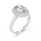 Large Oval Diamond Triple Diamond Border Ring - SB-9-33
