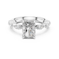 Square Diamond with Leaves Diamond Border Ring - SB-9-35