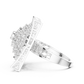 Flower Bouquet Shape Square Base Diamond Ring - SB-9-38