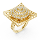Flower Bouquet Shape Square Base Diamond Ring - SB-9-38