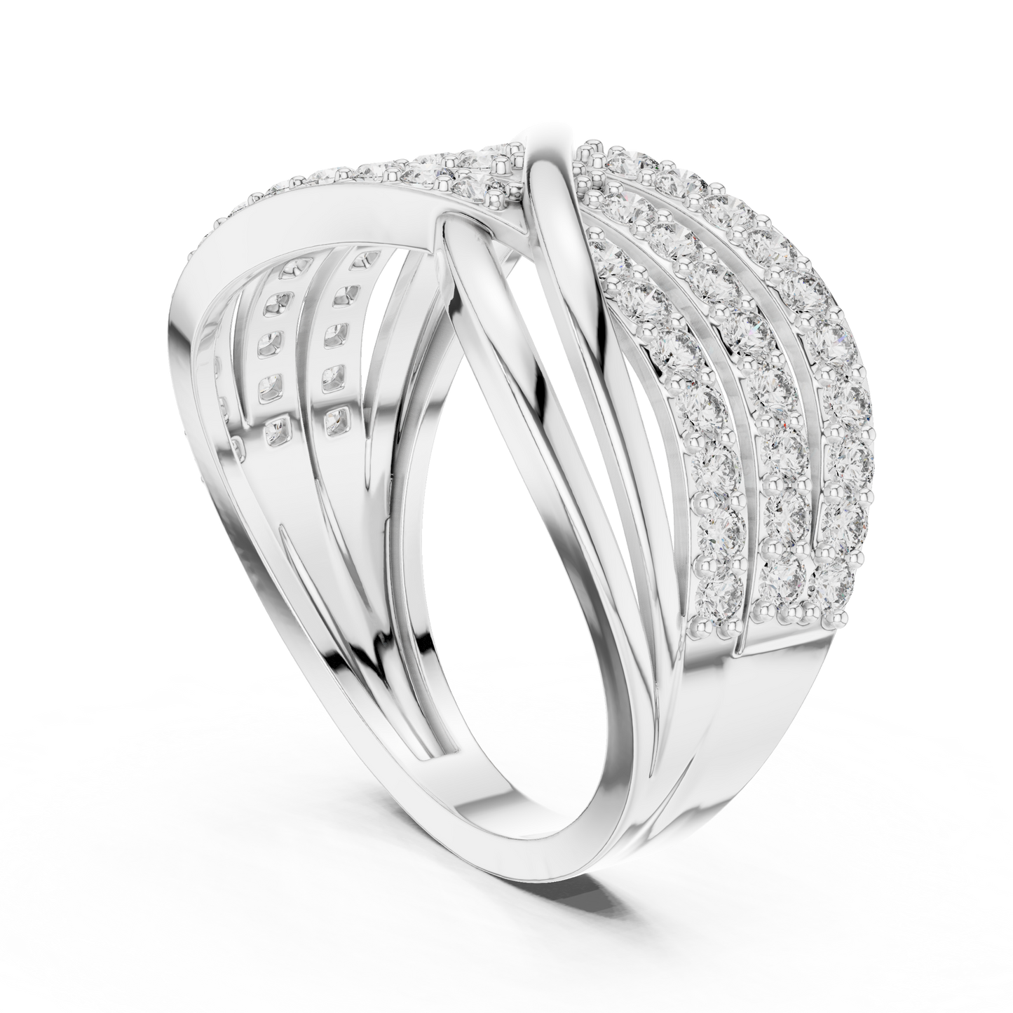 Multi Layer Swirl Diamond Ring - SB-9-39