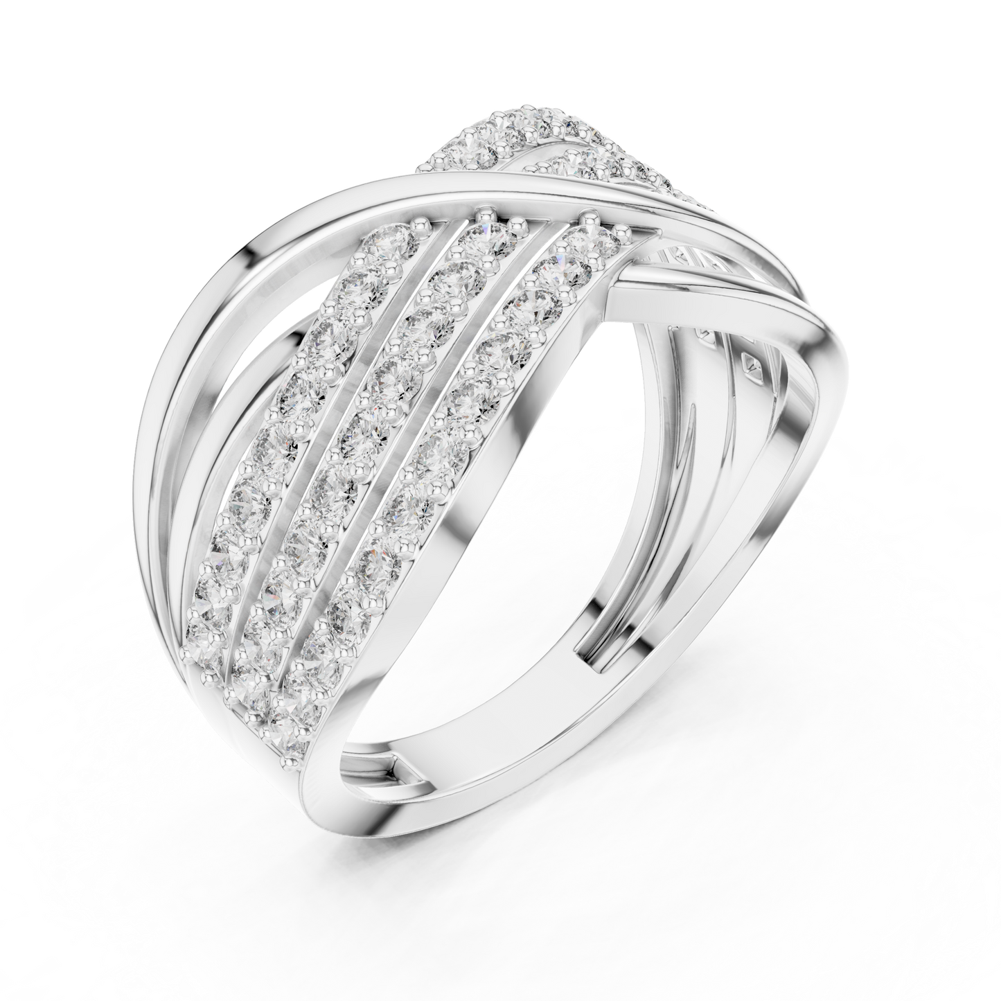 Multi Layer Swirl Diamond Ring - SB-9-39