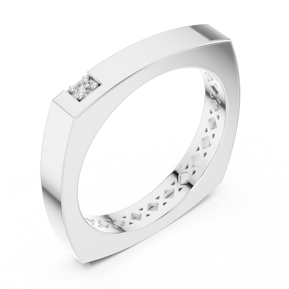 Square Shape Corner Diamond Ring - SB-9-41