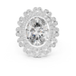 Large Oval Diamond with Dual Border Diamond Ring - SB-9-43