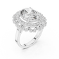 Large Oval Diamond with Dual Border Diamond Ring - SB-9-43