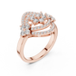 Triple Flower with Dual Curved Border Diamond Ring - SB-9-44