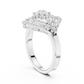 Triple Flower with Dual Curved Border Diamond Ring - SB-9-44