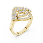 Triple Flower with Dual Curved Border Diamond Ring - SB-9-44