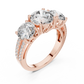 Royal Triple Diamonds with Diamond border Ring - SB-9-47