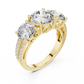 Royal Triple Diamonds with Diamond border Ring - SB-9-47
