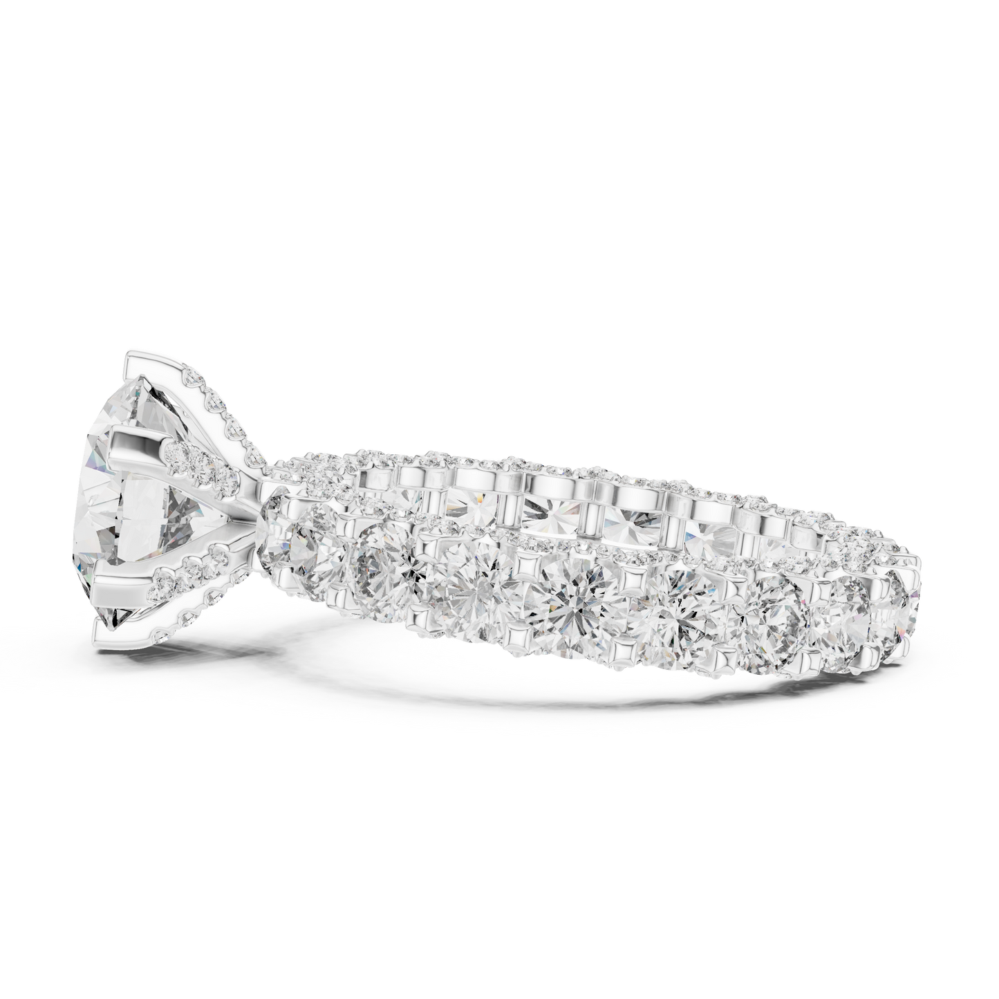 Princess Full Round Bordered Diamond Ring - SB-9-49
