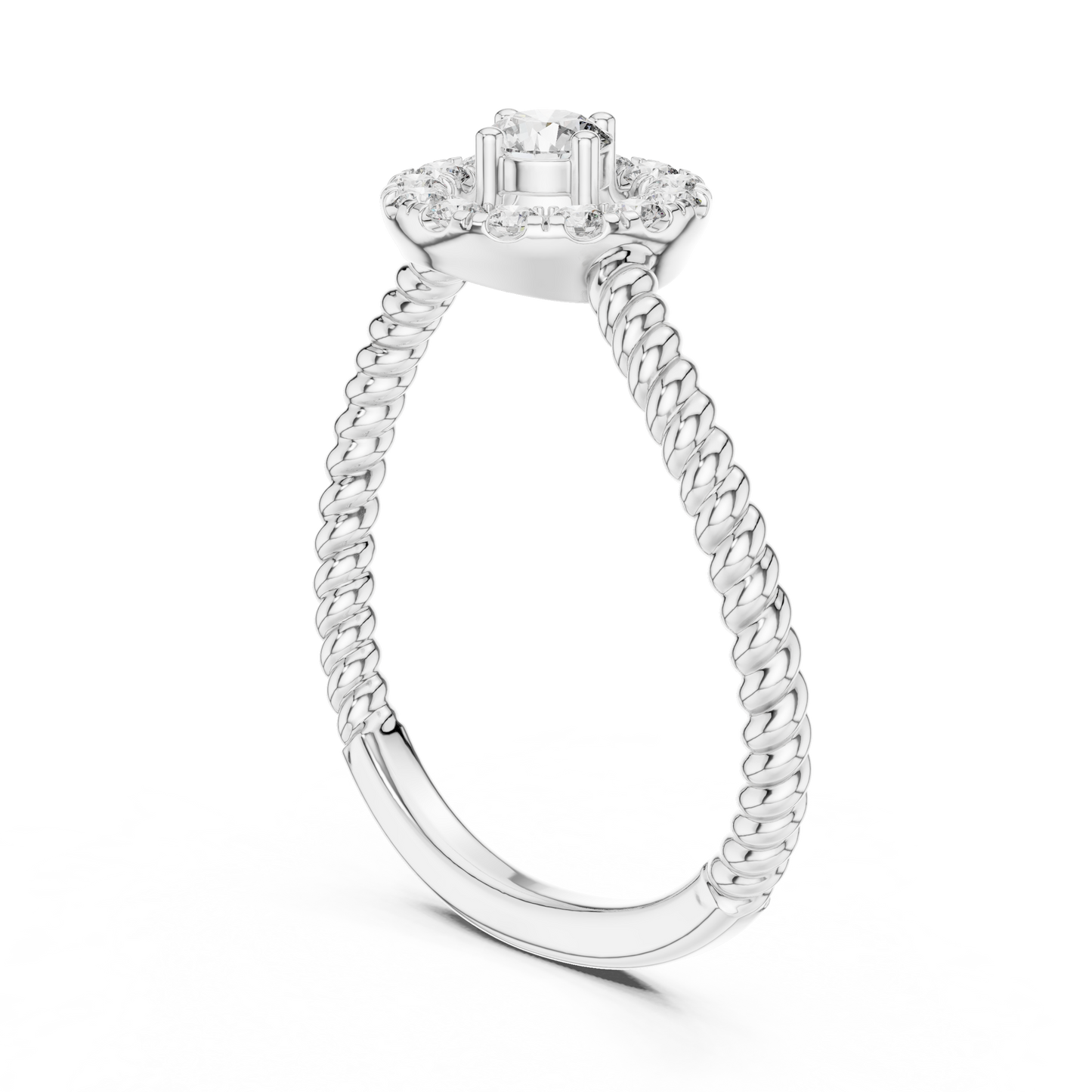 Curved Shape Aesthetic Diamond Ring - SB-9-51