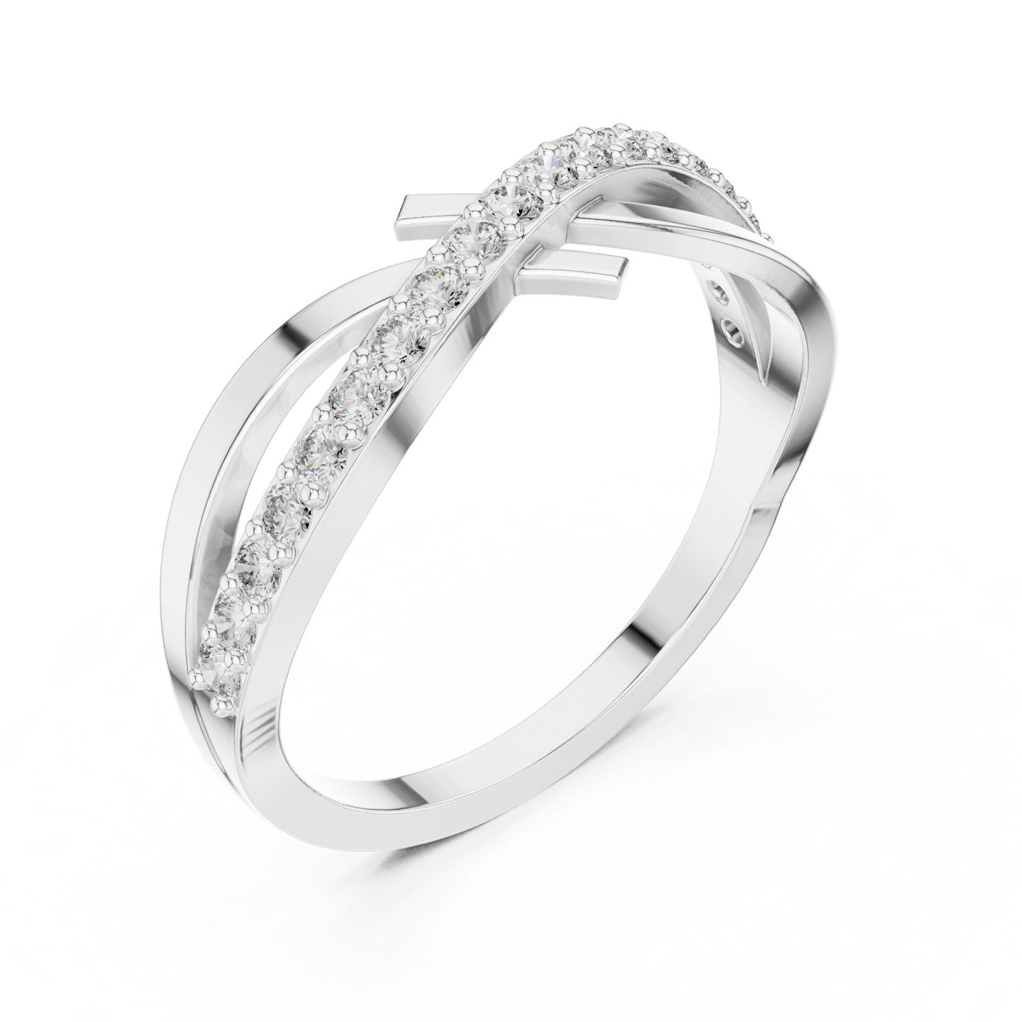 Curvy Modern Diamond Ring SB-9-62