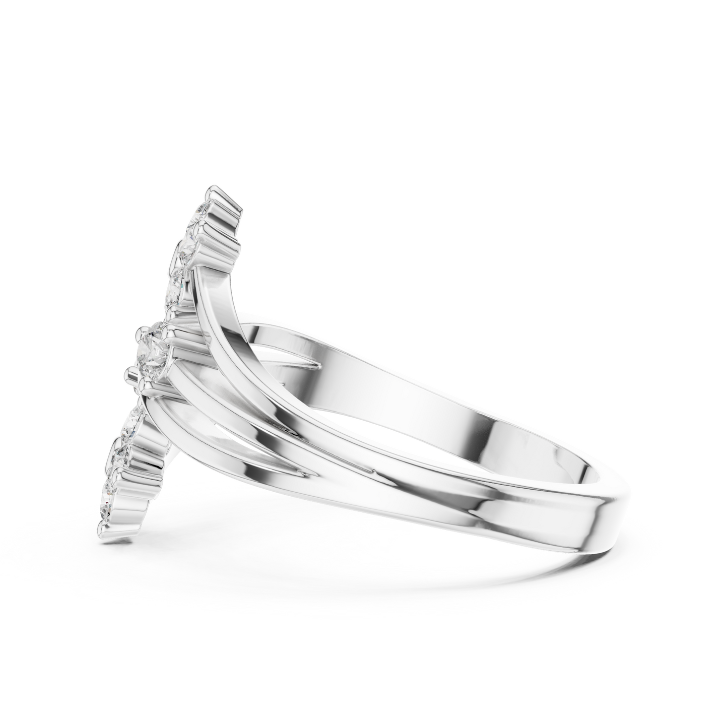 Dual Flower Design Diamond Ring SB-9-63