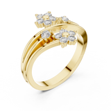 Dual Flower Design Diamond Ring SB-9-63