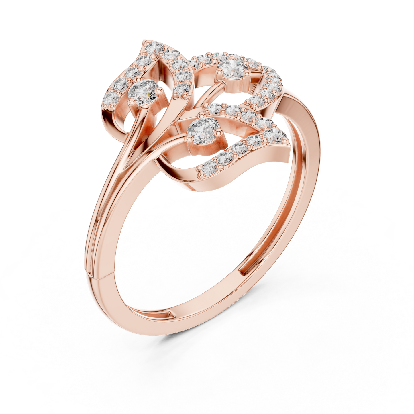 3 Leaf Lotus Diamond Ring SB-9-65