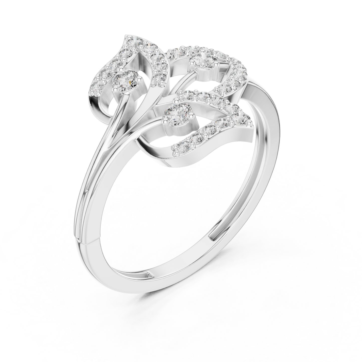 3 Leaf Lotus Diamond Ring SB-9-65