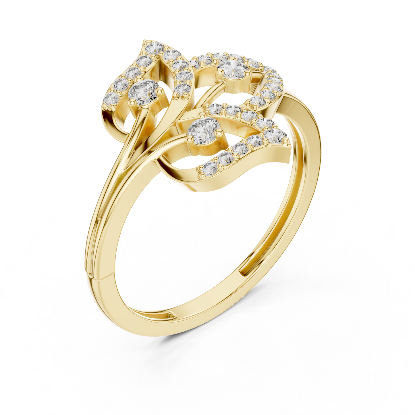 3 Leaf Lotus Diamond Ring SB-9-65