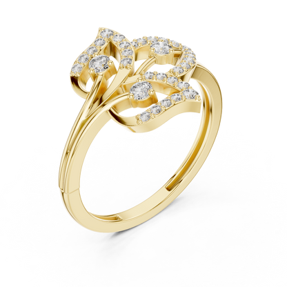 3 Leaf Lotus Diamond Ring SB-9-65