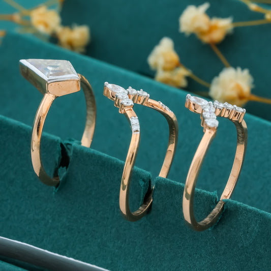 Trinity Spark – 3-in-1 Rose Gold Diamond Ring Set