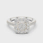 Square Framed Diamonds with Diamond Core Engagement Ring SB-9-76