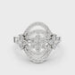 Triple Flower with Dual Curved Border Diamond Ring - SB-9-44