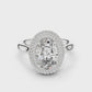 Large Oval Diamond Triple Diamond Border Ring - SB-9-33